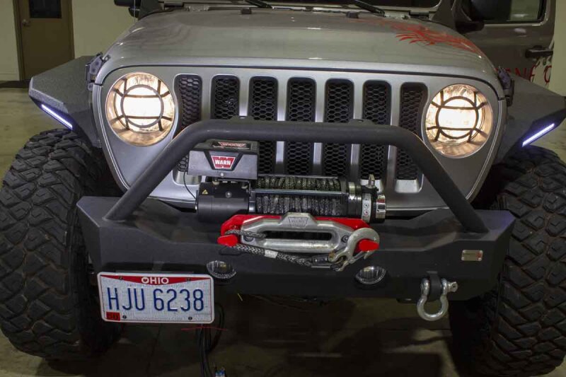 Jeep Wrangler Unlimited Headlight Guard - Fishbone Offroad - Aluminum - Black - `18-`27